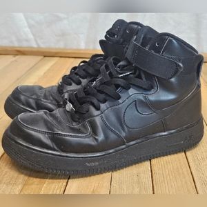AIR FORCE 1 - NIKE - MEN'S SIZE 9 - BLACK - LEATHER - MID - 315121-032 - 2/15/17
